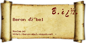 Beron Ábel névjegykártya
